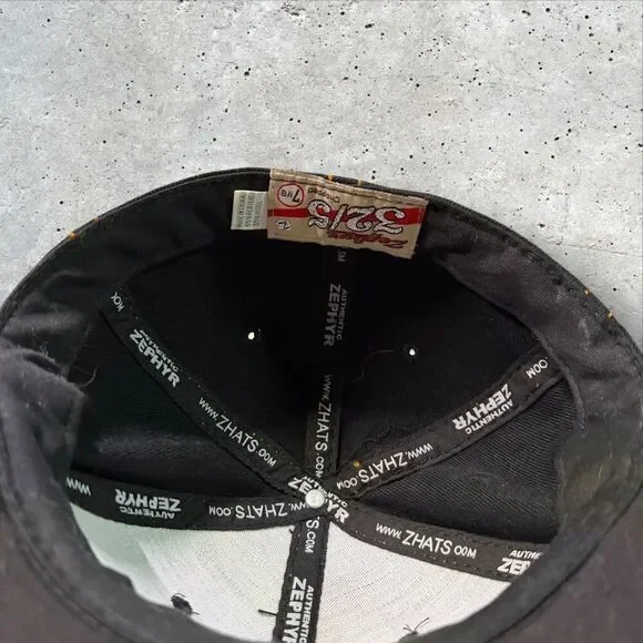 Denver Nuggets Zephyr 3215 Chopped Fitted Hat 7 1/8 Black Orange Wool NBA Cap - Picture 5 of 6